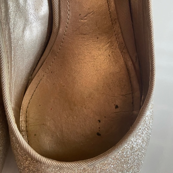 Aldo Gold Glitter Sparkle Heels - Low Heel Aldo Shoes - Gold Sparkly Size 8 - Picture 3 of 13